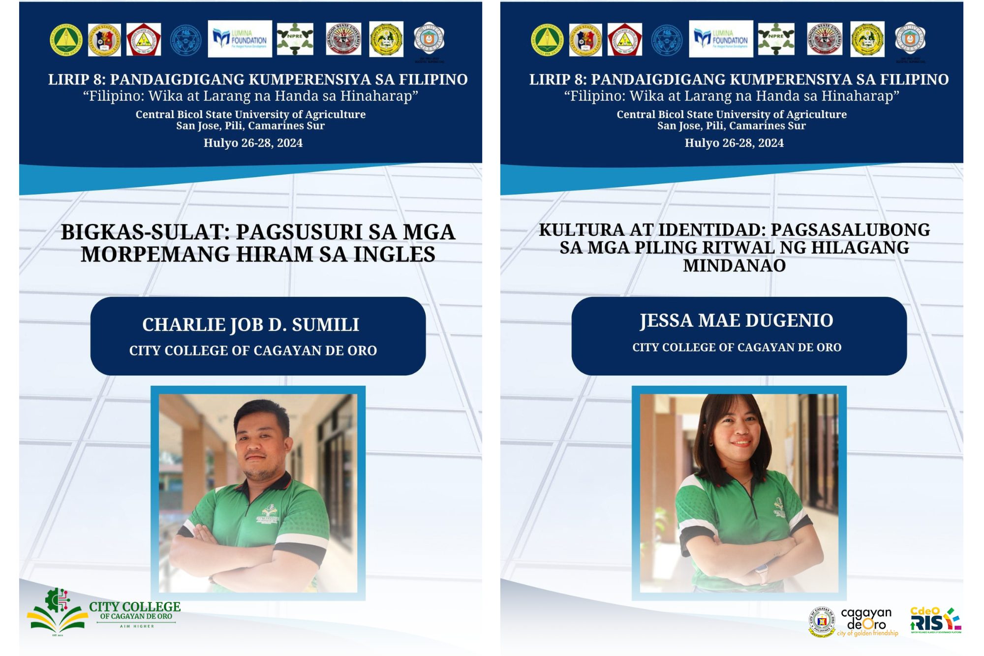 City College of CDO Faculty Showcase Filipino Research at LIRIP 8 International Conference