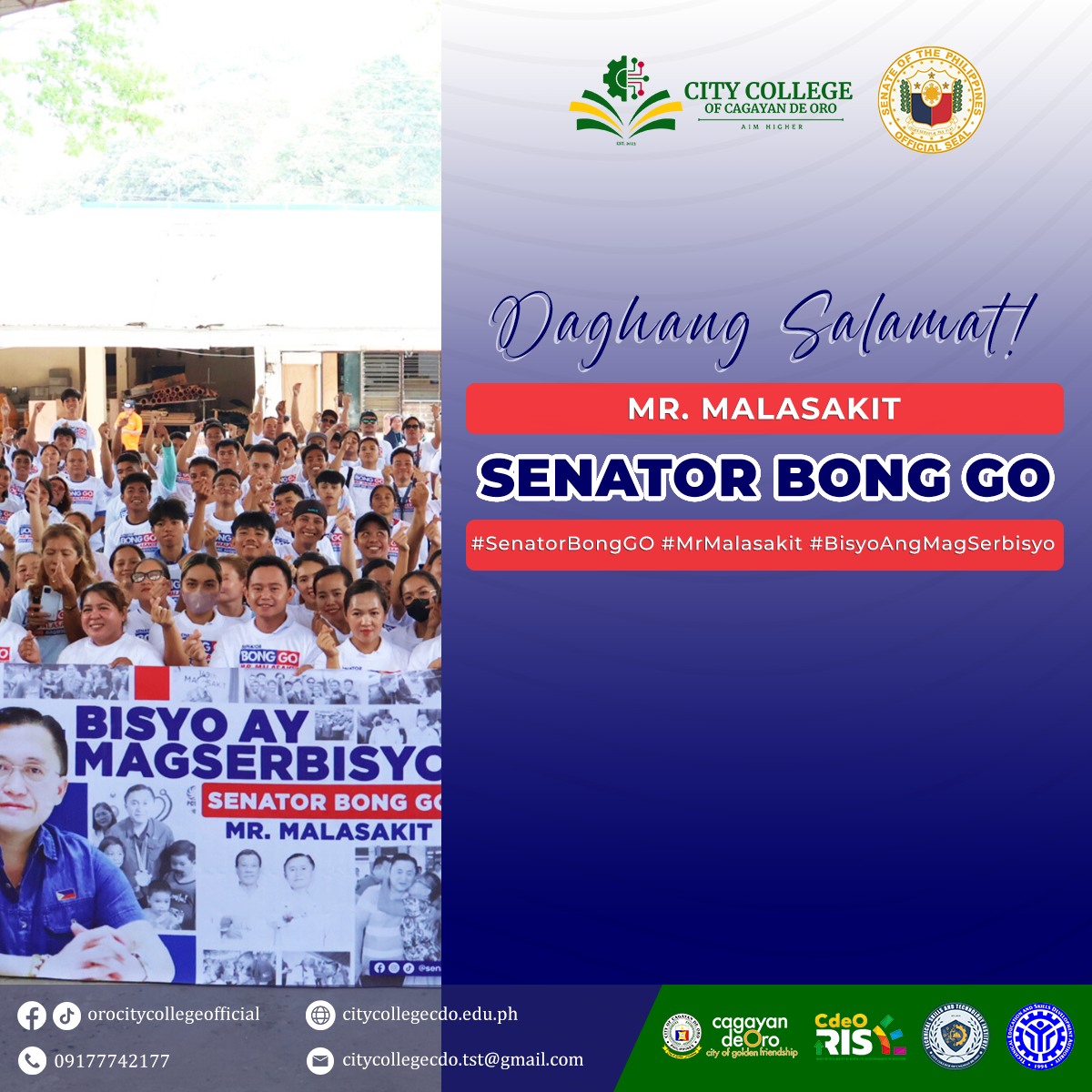 Office of Senator Bong Go Extends Malasakit to City College of CDO with Over Php 900,000 Worth of TESDA Scholarships