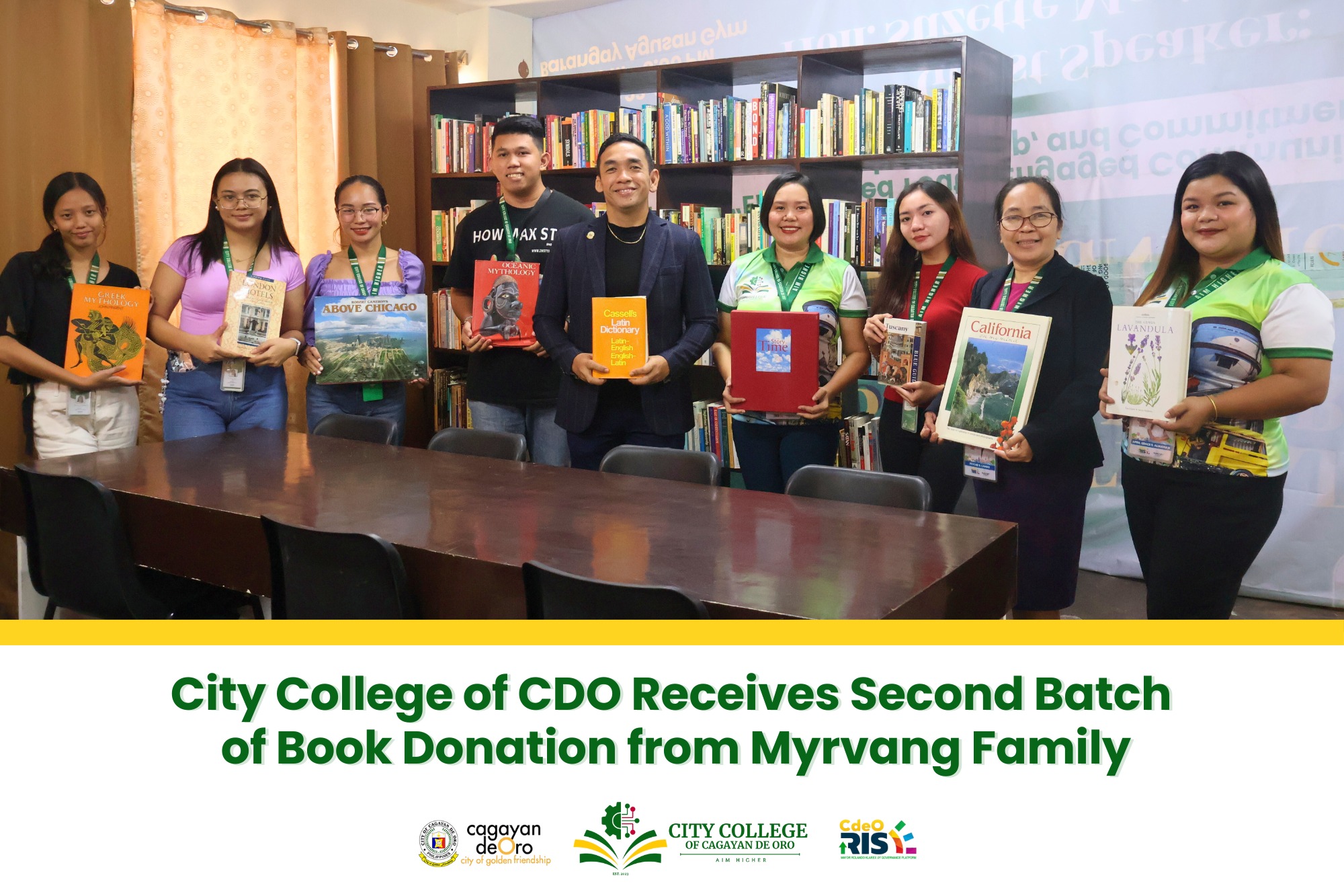 City College of Cagayan de Oro Receives Second Batch of Book Donation from Myrvang Family