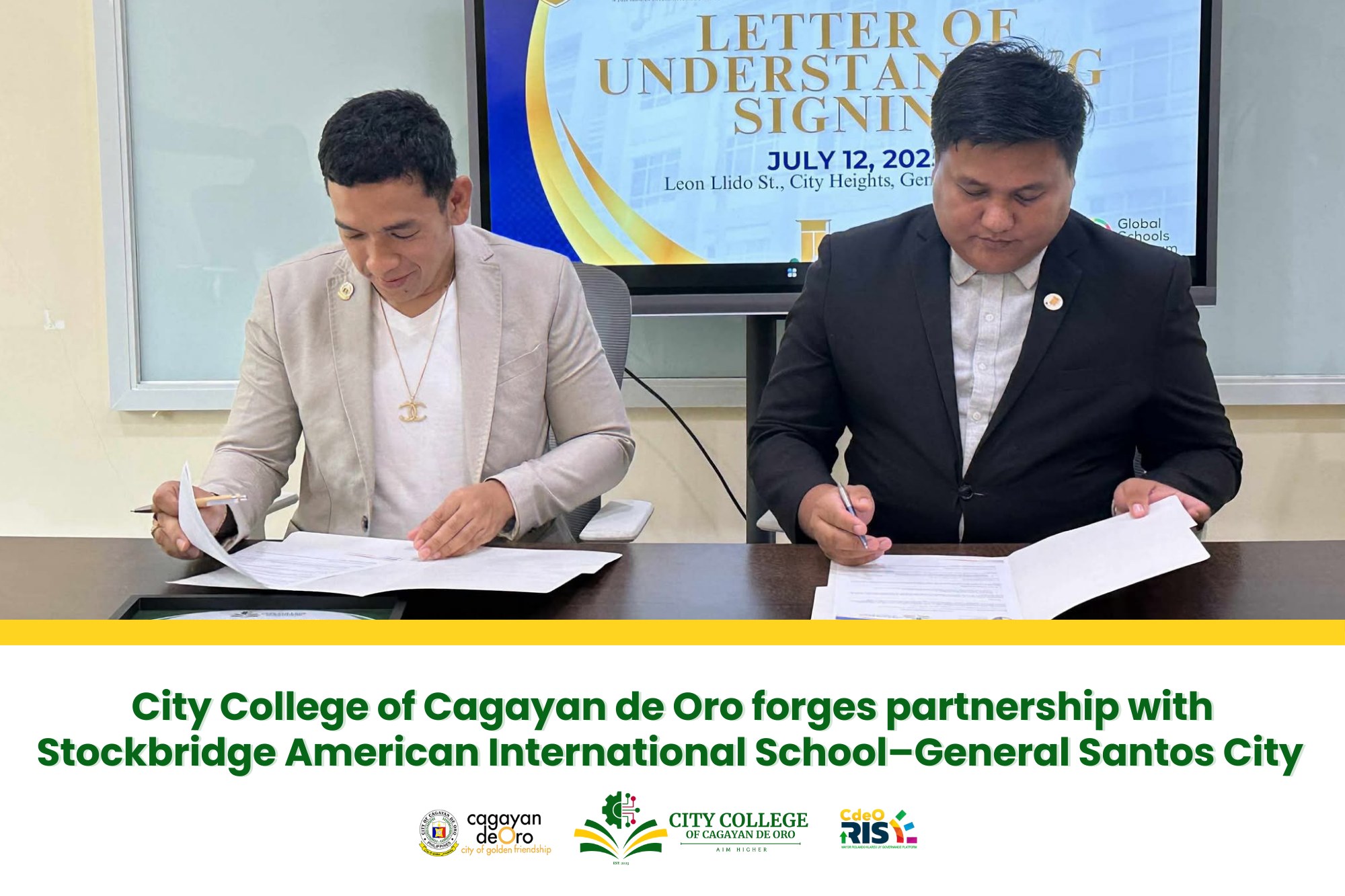 City College of Cagayan de Oro forges partnership with Stockbridge American International School – General Santos City