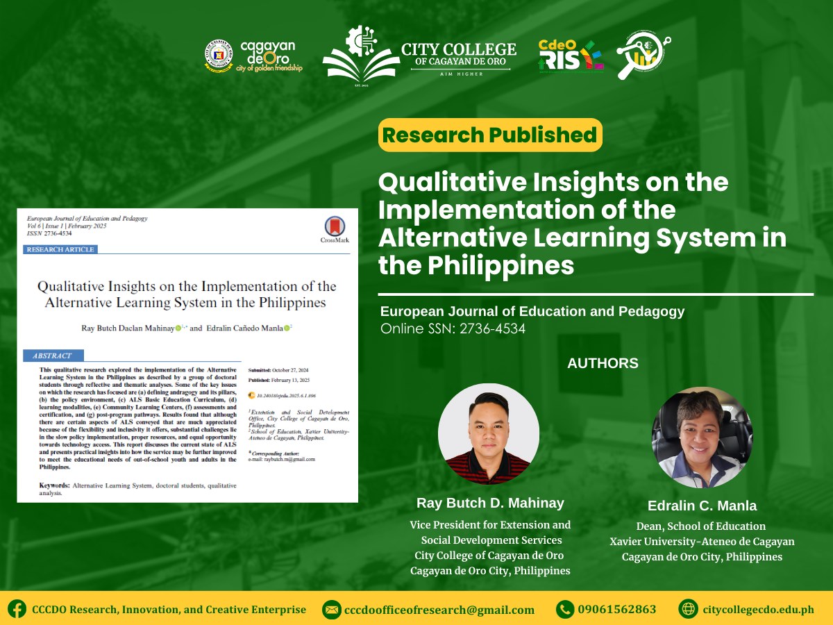 Research Publication by Dr. Mahinay and Dr. Manla