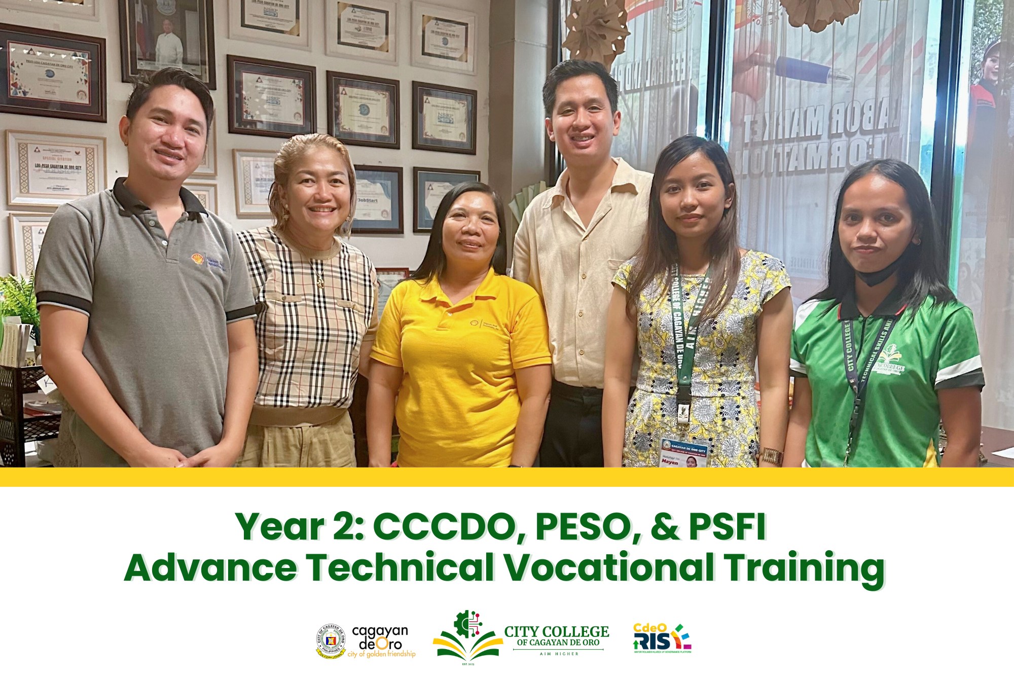 CCCDO, PESO, & PSFI Advance Technical Vocational Training
