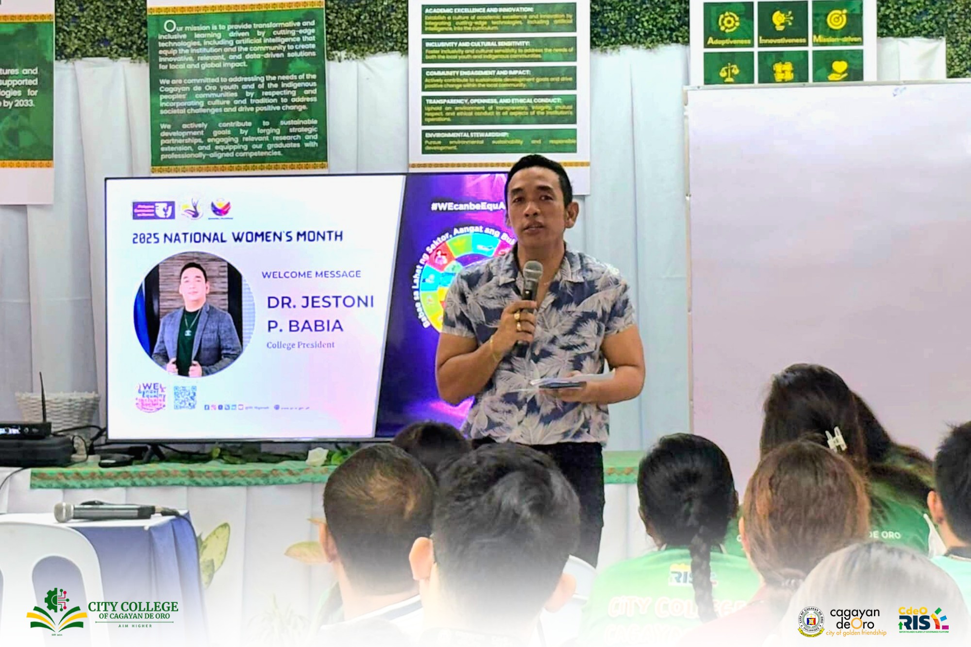 Facilitator speaking at the training