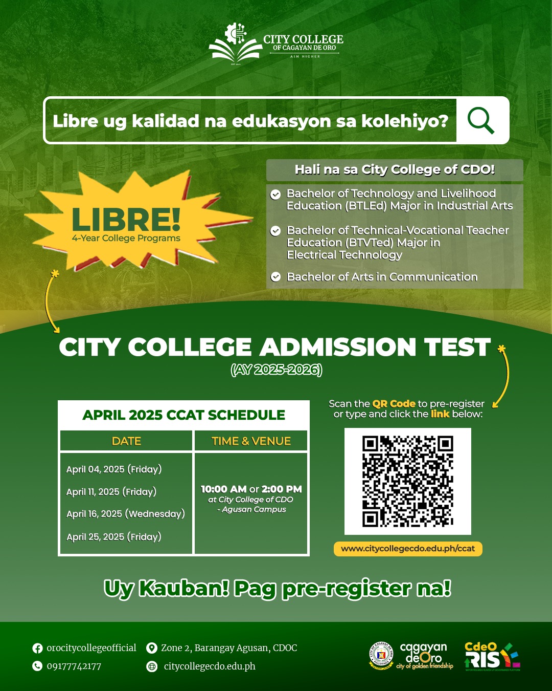 CCAT 2025 Announcement Poster
