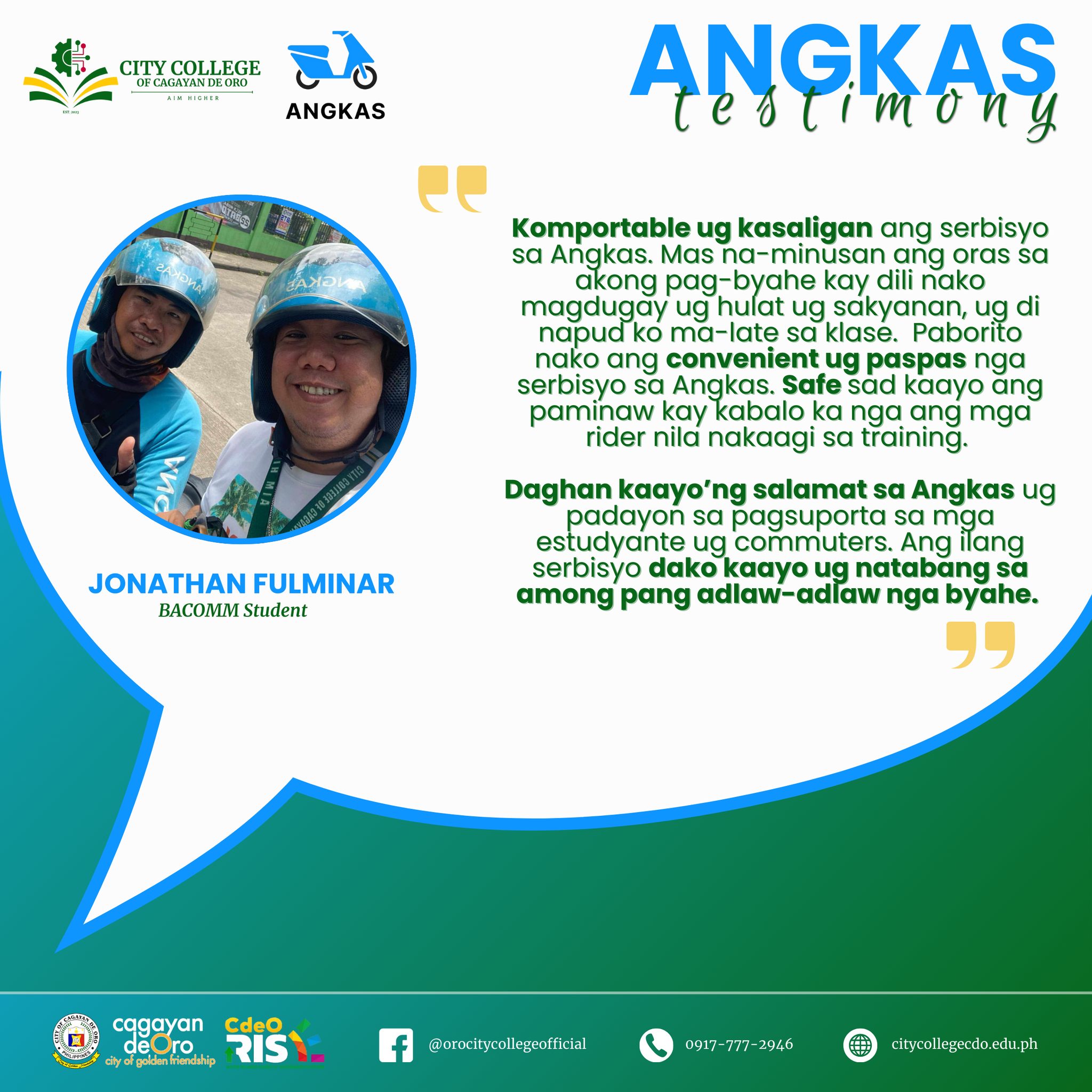 Angkas Riders at CCCDO Campus